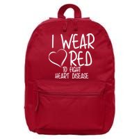 I Wear Red To Fight Heart Disease 16 in Basic Backpack