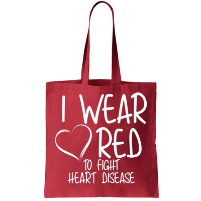 I Wear Red To Fight Heart Disease Tote Bag