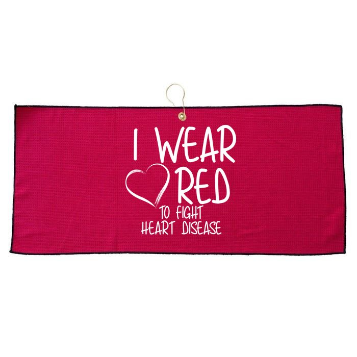 I Wear Red To Fight Heart Disease Large Microfiber Waffle Golf Towel