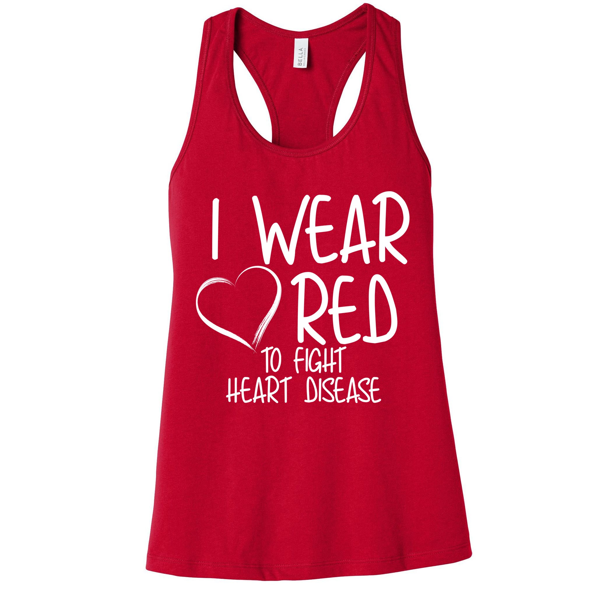 I Wear Red To Fight Heart Disease Womens Tank Top