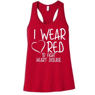 I Wear Red To Fight Heart Disease Women's Racerback Tank