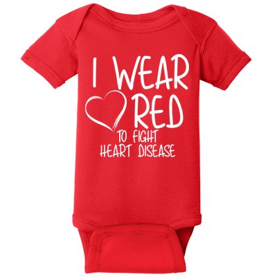 I Wear Red To Fight Heart Disease Baby Bodysuit