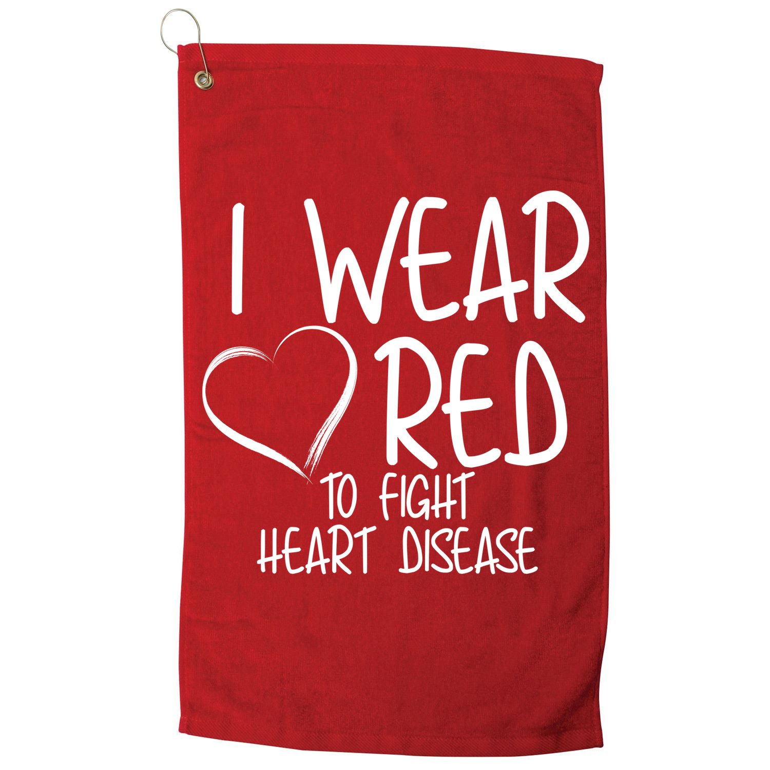 I Wear Red To Fight Heart Disease Golf Towel