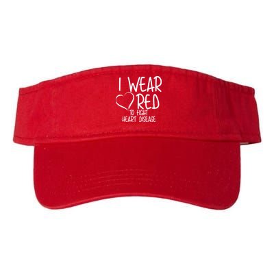 I Wear Red To Fight Heart Disease Valucap Bio-Washed Visor