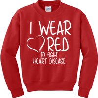 I Wear Red To Fight Heart Disease Kids Sweatshirt