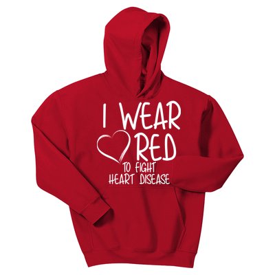 I Wear Red To Fight Heart Disease Kids Hoodie