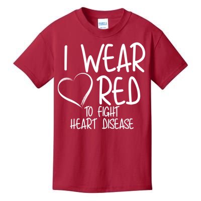 I Wear Red To Fight Heart Disease Kids T-Shirt