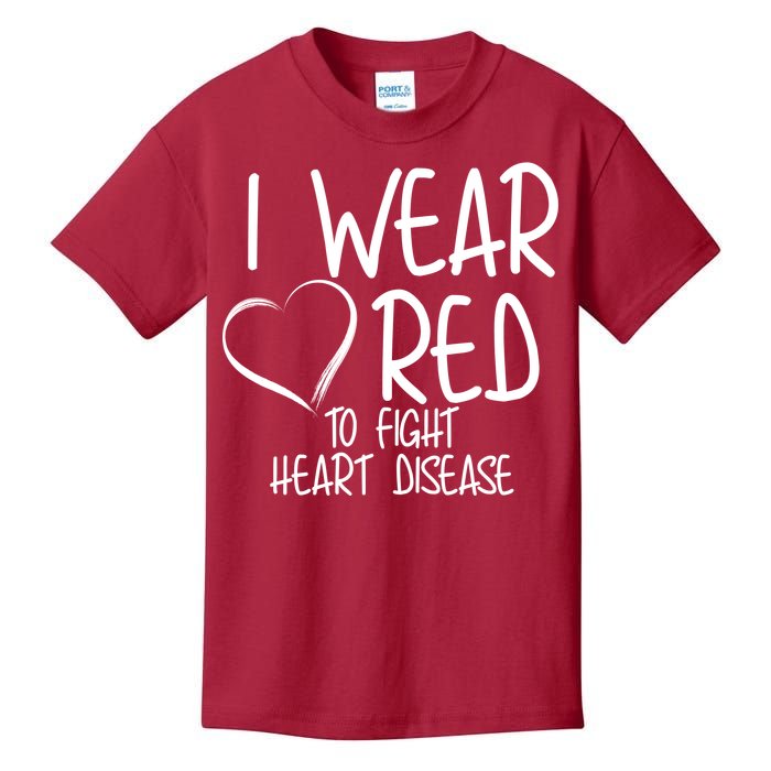 I Wear Red To Fight Heart Disease Kids T-Shirt