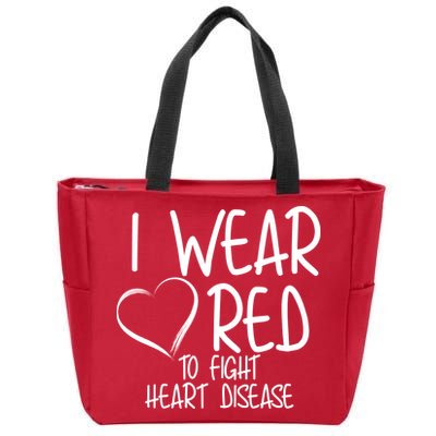 I Wear Red To Fight Heart Disease Zip Tote Bag