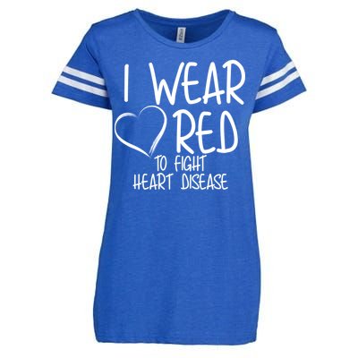 I Wear Red To Fight Heart Disease Enza Ladies Jersey Football T-Shirt