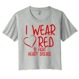 I Wear Red To Fight Heart Disease Women's Crop Top Tee