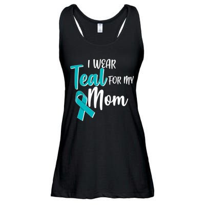 I Wear Teal For My Mom Ovarian Cancer Awareness Ladies Essential Flowy Tank