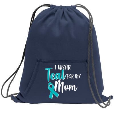 I Wear Teal For My Mom Ovarian Cancer Awareness Sweatshirt Cinch Pack Bag