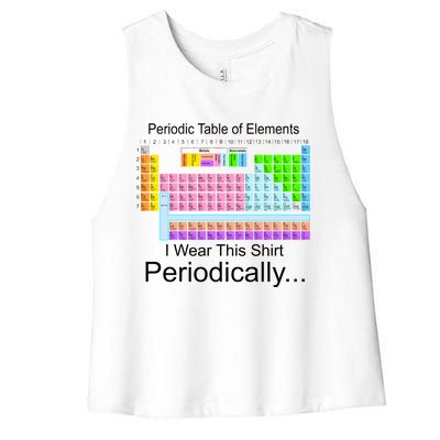 I Wear this Shirt Periodically Periodic Table of Elements Women's Racerback Cropped Tank