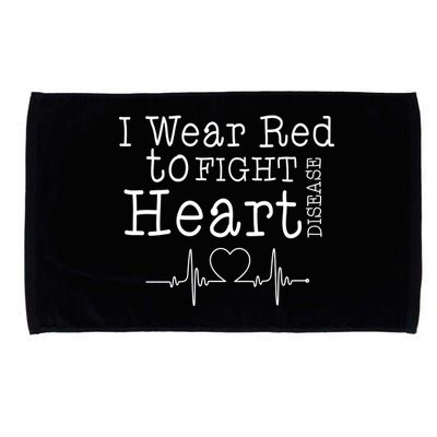 I Wear To Fight Heart Disease Microfiber Hand Towel