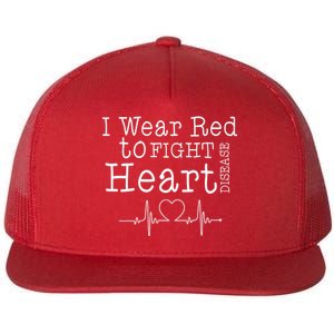 I Wear To Fight Heart Disease Flat Bill Trucker Hat