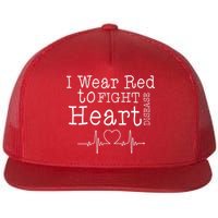 I Wear To Fight Heart Disease Flat Bill Trucker Hat