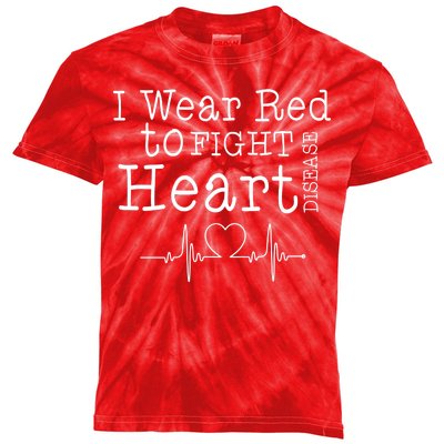 I Wear To Fight Heart Disease Kids Tie-Dye T-Shirt