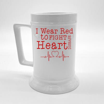 I Wear To Fight Heart Disease Beer Stein