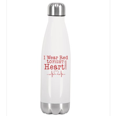 I Wear To Fight Heart Disease Stainless Steel Insulated Water Bottle