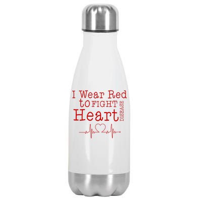 I Wear To Fight Heart Disease Stainless Steel Insulated Water Bottle