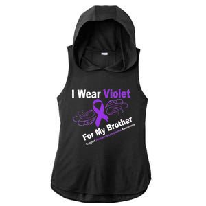 I Wear Violet For My Brother Ladies PosiCharge Tri-Blend Wicking Draft Hoodie Tank