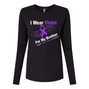 I Wear Violet For My Brother Womens Cotton Relaxed Long Sleeve T-Shirt