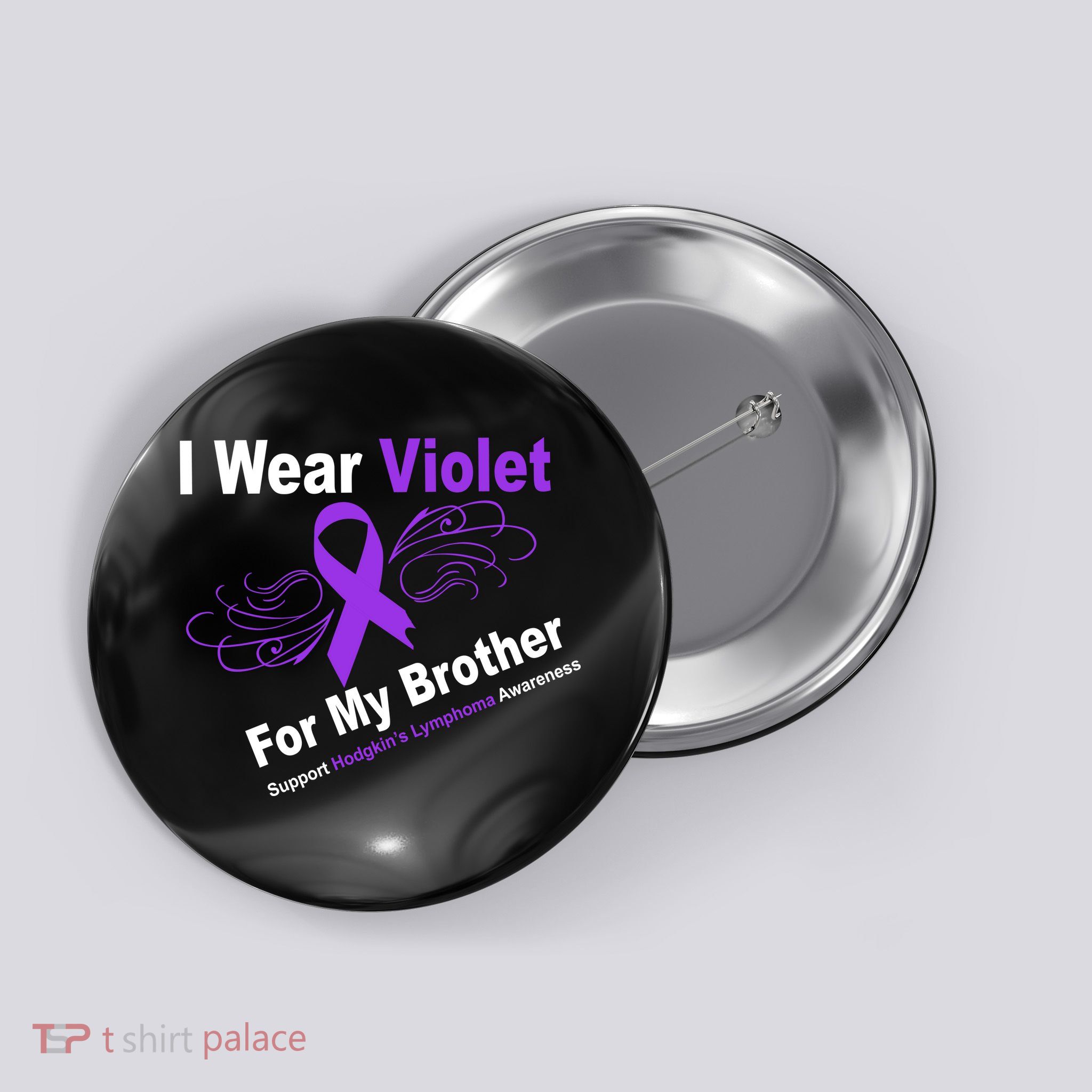 I Wear Violet For My Brother Button