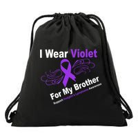 I Wear Violet For My Brother Drawstring Bag