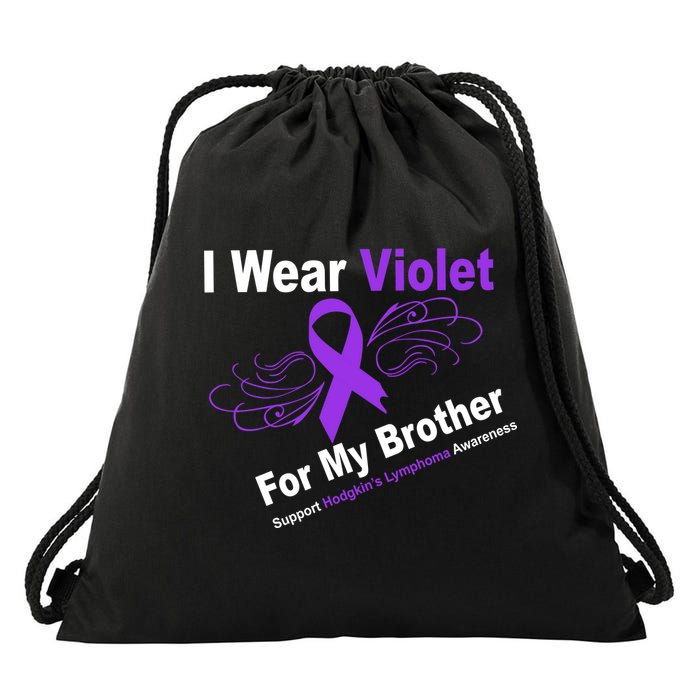 I Wear Violet For My Brother Drawstring Bag