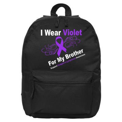 I Wear Violet For My Brother 16 in Basic Backpack