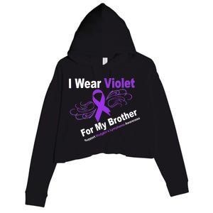 I Wear Violet For My Brother Crop Fleece Hoodie