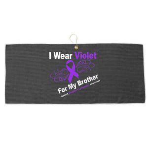 I Wear Violet For My Brother Large Microfiber Waffle Golf Towel