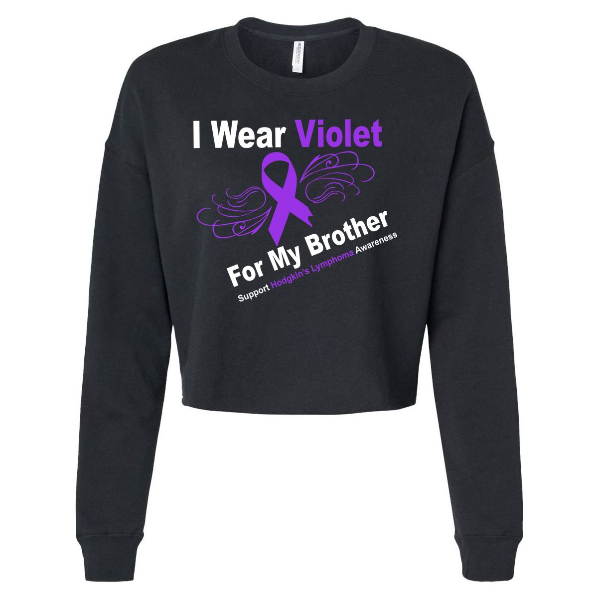 I Wear Violet For My Brother Cropped Pullover Crew