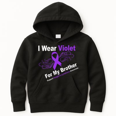 I Wear Violet For My Brother Kids Hoodie