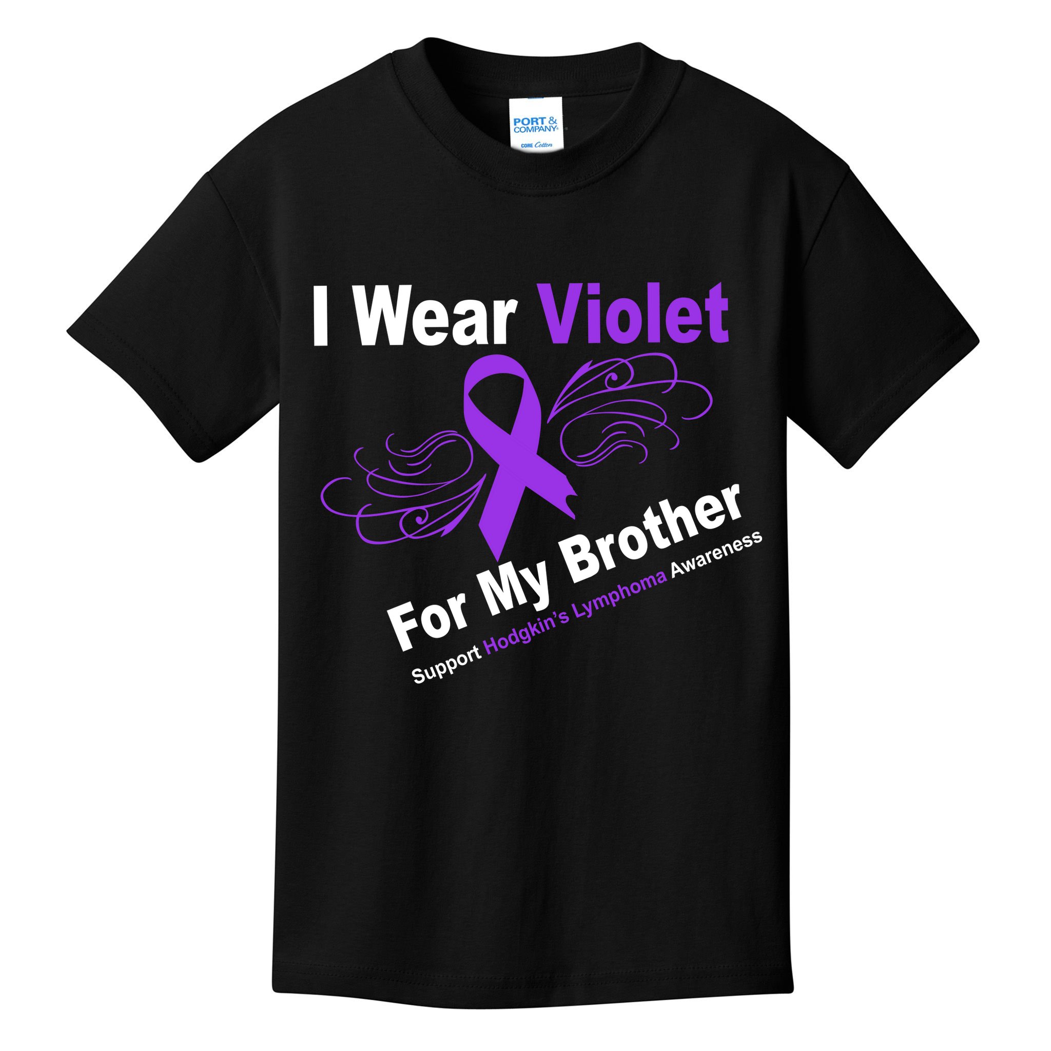 I Wear Violet For My Brother Kids T-Shirt