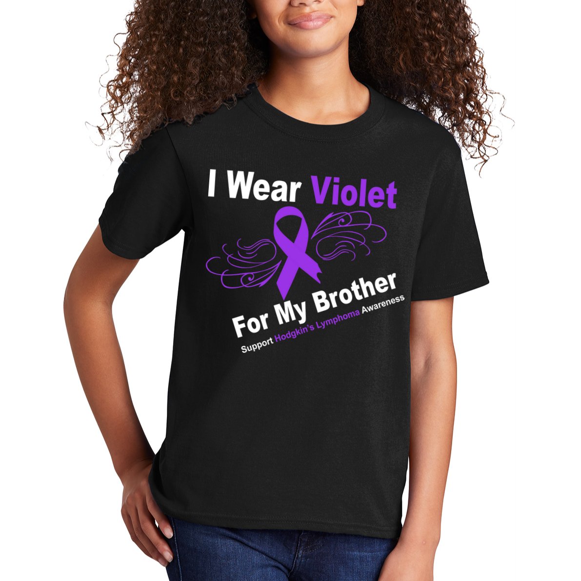 I Wear Violet For My Brother Kids T-Shirt