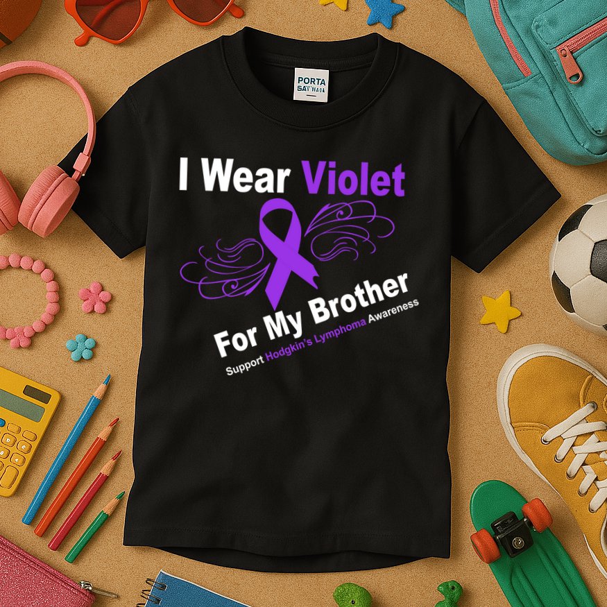 I Wear Violet For My Brother Kids T-Shirt