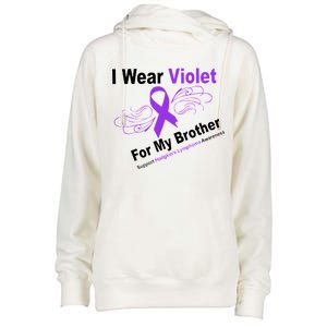 I Wear Violet For My Brother Womens Funnel Neck Pullover Hood