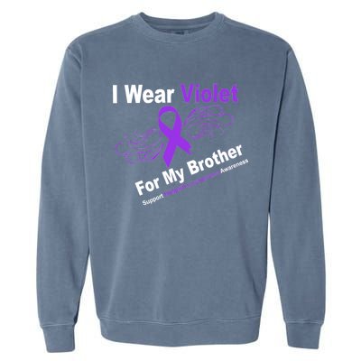 I Wear Violet For My Brother Garment-Dyed Sweatshirt