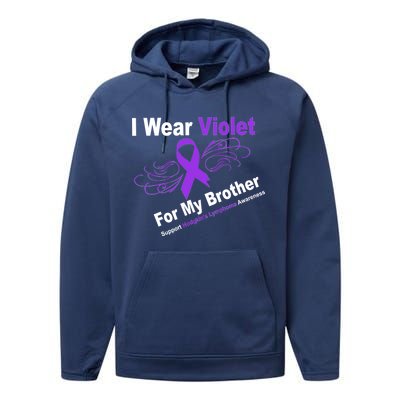 I Wear Violet For My Brother Performance Fleece Hoodie