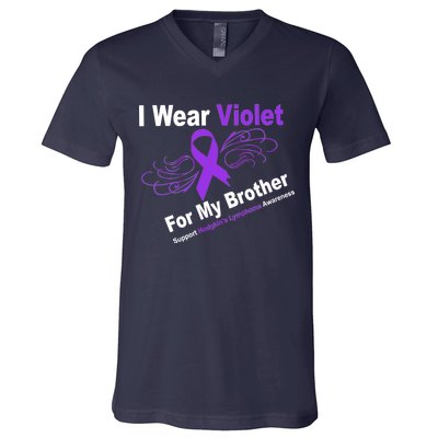 I Wear Violet For My Brother V-Neck T-Shirt