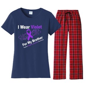 I Wear Violet For My Brother Women's Flannel Pajama Set