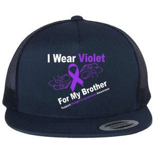 I Wear Violet For My Brother Flat Bill Trucker Hat