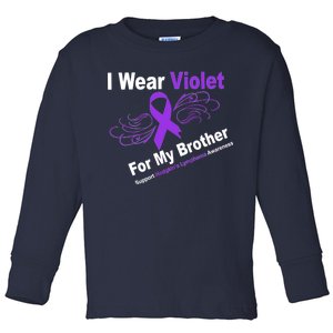 I Wear Violet For My Brother Toddler Long Sleeve Shirt