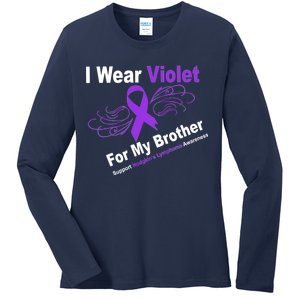 I Wear Violet For My Brother Ladies Long Sleeve Shirt