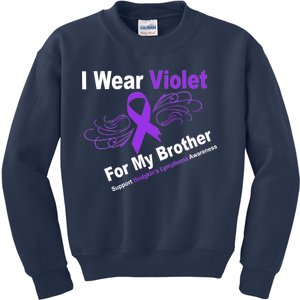 I Wear Violet For My Brother Kids Sweatshirt