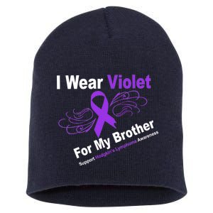 I Wear Violet For My Brother Short Acrylic Beanie