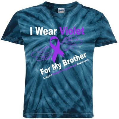 I Wear Violet For My Brother Kids Tie-Dye T-Shirt