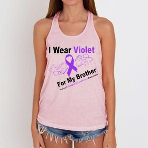 I Wear Violet For My Brother Women's Knotted Racerback Tank